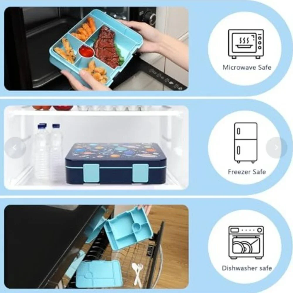 NEW ASTRONAUT BACKPACK BENTO LUNCH BOX SET 6 PCS BOOKBAG - Picture 9 of 16